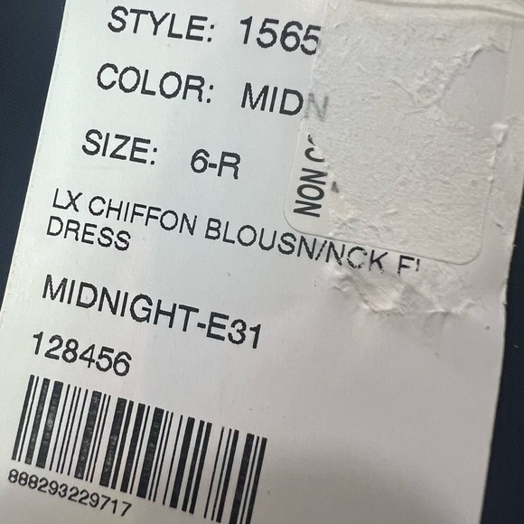 After Six Midnight Blue V-Neck Split Sleeve Blouson Bodice Maxi Dress - 1565  6R - Picture 13 of 14